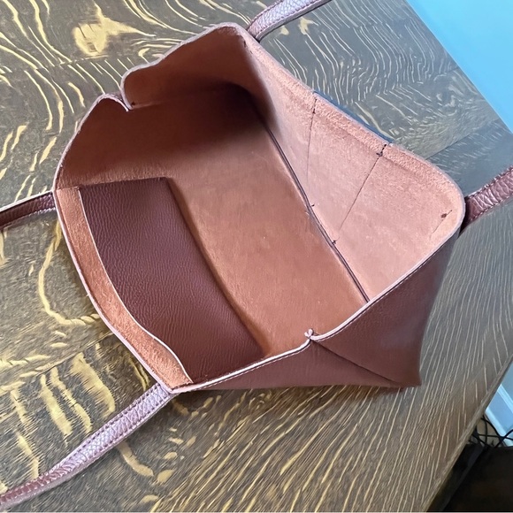 Vince Camuto Vegan Leather Brown and Black Tote Bag - Picture 6 of 7